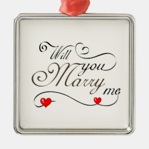 DE METAL **VOCÊ ME CASADO** CHRISMAS PROPOSTA ORNAMENTO