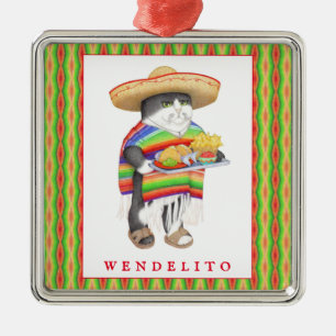 De Metal WENDELITO Premium - Ornamento Quadrado + Texto