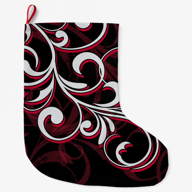 De Natal Grande Meia com redemoinho vermelho e branco (Frente)
