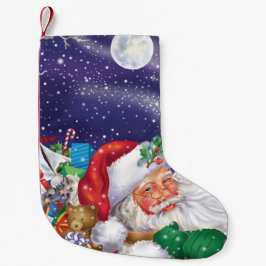 De Natal Pequena Meia da entrega do brinquedo do papai noel