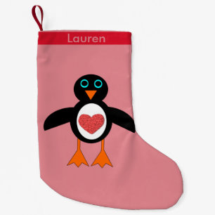 De Natal Pequena Meia feita sob encomenda do pinguim bonito do