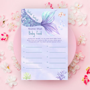 Dê nome à comida de bebê Jogo de baby shower Ocean