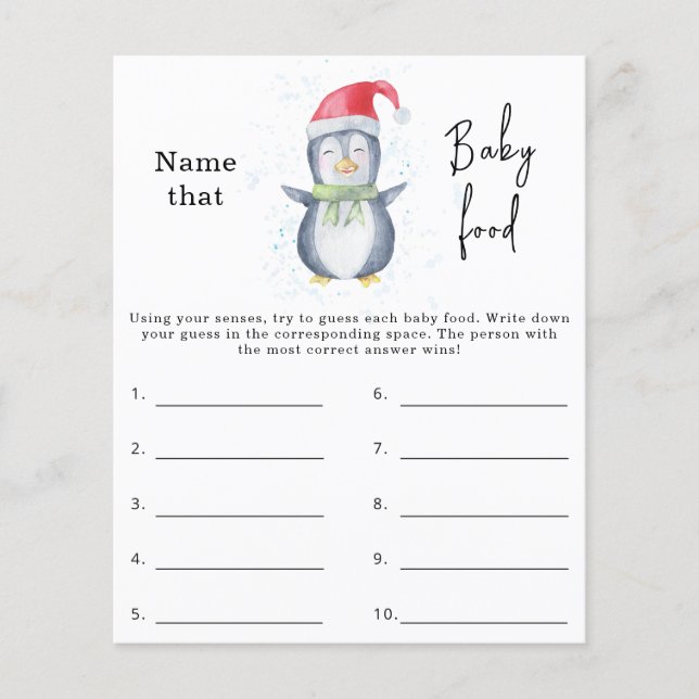 Dê nome à comida de bebê - jogo para chá de bebê (Frente)