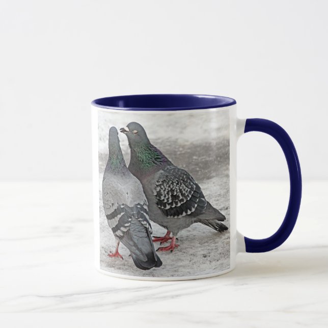 Dê-nos uma caneca do presente do pombo do beijo (Direita)