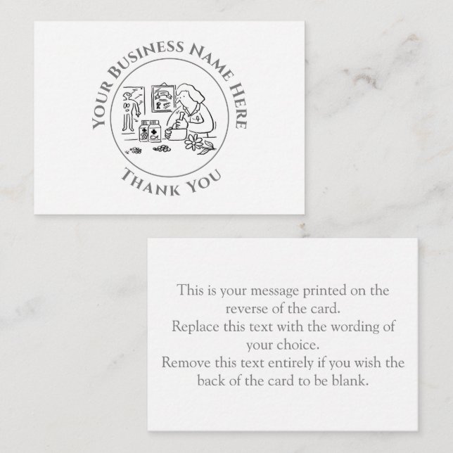 De Notas Alternativo Medicine Obrigado Cartão Nota (Frente/Verso)