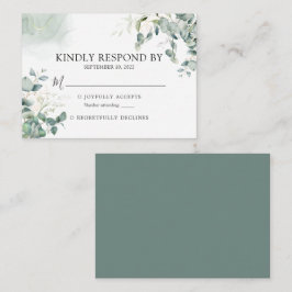De Notas BUDGET Eucalyptus Greenery Casamento RSVP Cartão