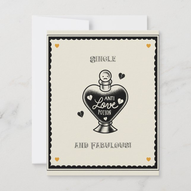 De Notas Cartão Anti-Amor Solteiro e Fabuloso (Frente)