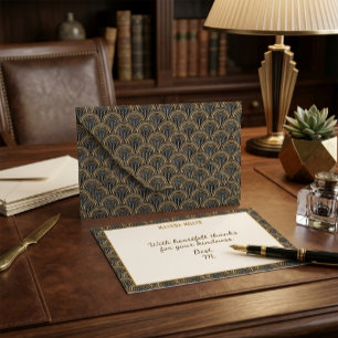 De Notas Cartão Pessoal Art Déco com Estilo Embroiderado