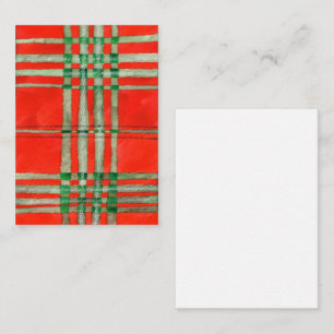 De Notas CARTÃO PLANO VERMELHO SCOTT TARTAN 3,5x2,5
