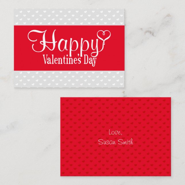De Notas Cartão Simples do Dia dos Namorados (Vermelho e Br (Frente/Verso)