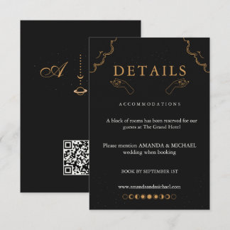 De Notas Celestial Gold Moon Mística detalhes Cartão QR