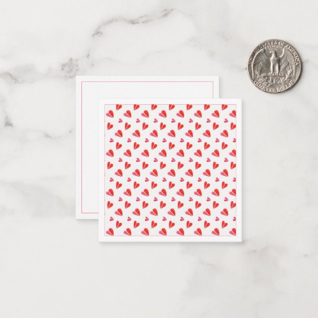 De Notas CORAÇÕES MINI 2,5x2,5 Cartão Plano em Branco (Frente/Verso In Situ)