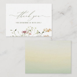 De Notas Cores d'água Elegante Flores Selvagens Bebê Cartão