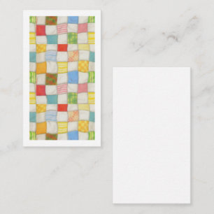 De Notas CRAZY QUILT 3,5x2 Cartão Plano / Branco / Vertical