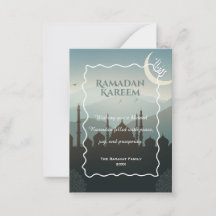 Elegante Ramadan Kareem Personalizado cartão islâm