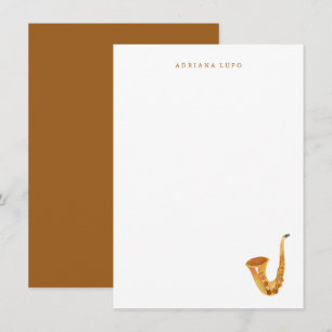 De Notas Escritório Saxofone - Cartão Saxofone Personalizad