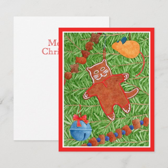 De Notas Gatinho GINGERBREAD Meowy Natal 4.25x5.5 Cartão II (Frente/Verso)