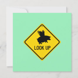 De Notas Levante Os Olhos Para Os Porcos Pode Voar O Cartão