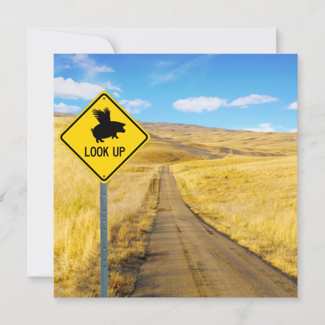 De Notas Levante Os Olhos Para Os Porcos Pode Voar O Cartão (Frente)