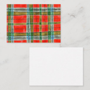 De Notas MAC BAIN TARTAN 3.5x2.5 Cartão Plano / Horizontal