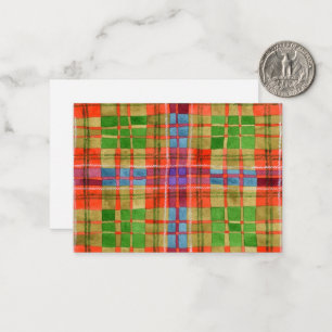 De Notas MAC RAE TARTAN 3,5x2,5 Cartão Plano / Horizontal