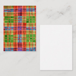 De Notas MAC RAE TARTAN 3,5x2,5 Cartão Plano / Vertical