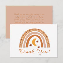 Modern Boho Rainbow Obrigado Cartão Nota