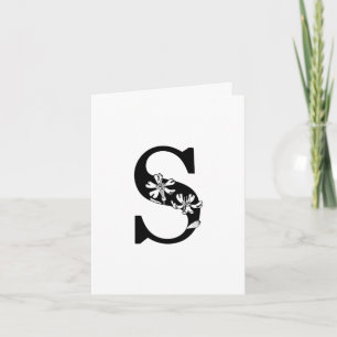 De Notas Monograma Floral S No Cartão White Note