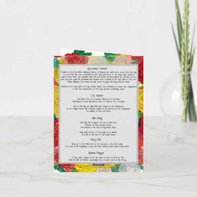 De Notas Nossa Senhora Fatima - Rezei por seu cartão (Verso)