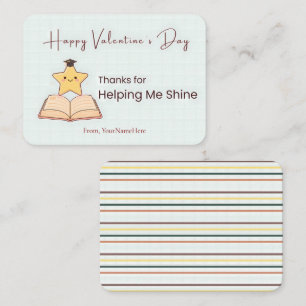 De Notas Obrigado por me ajudar a brilhar - Cartão para Pro