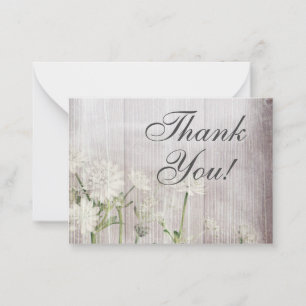 De Notas Rustic Floral Modern Obrigado Cartão Nota