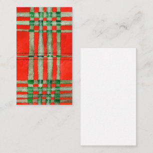 De Notas TARTÃ SCOTT VERMELHO Cartão Plano/Vertical 3.5x2