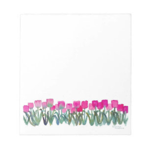 De Notas Tulipas cor-de-rosa do primavera 5,5" x 6" bloco