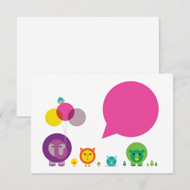 De Notas Woo-Hoo! Zoo Festa Cartão (Frente/Verso)