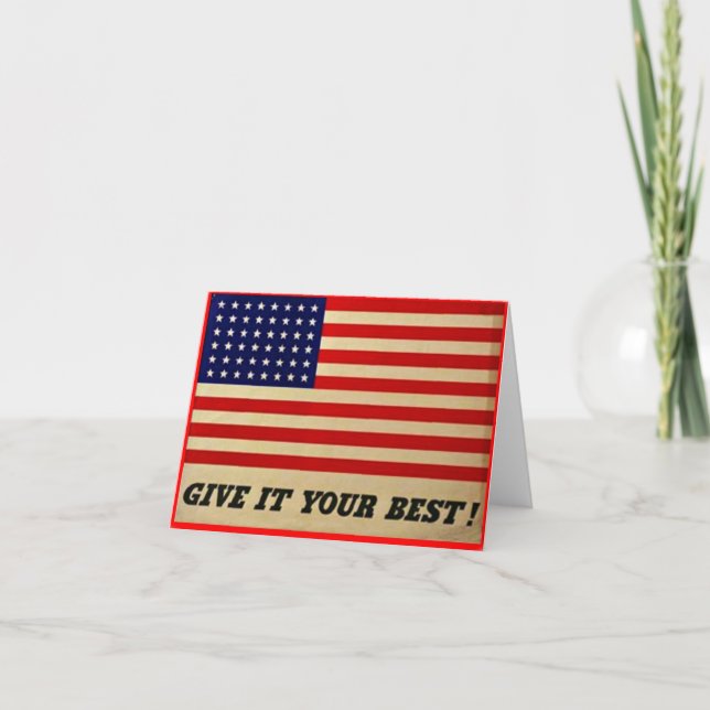 Dê o seu melhor cartão postal da bandeira american (Frente)