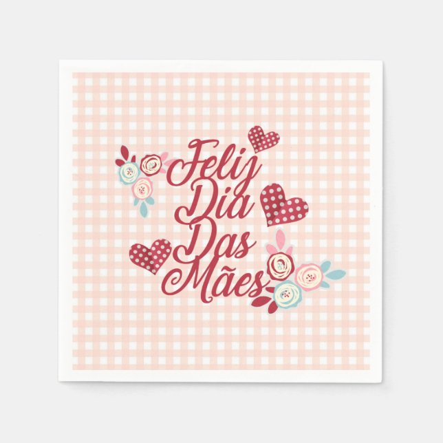 De Papel Adorável Feliz Dia Das Mães | Guardanapo (Frente)