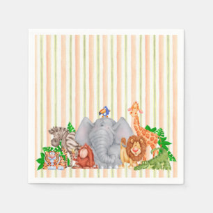 De Papel Animais do jardim zoológico - guardanapo