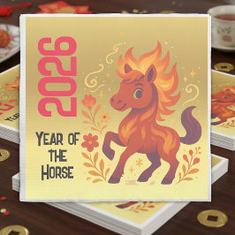 De Papel Ano do Cavalo 2026 guardanapo Ano Novo Chinês