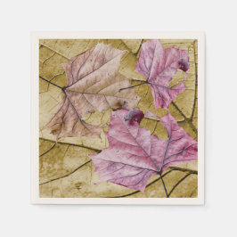 De Papel "cair deixa" GUARDANAPO do COCKTAIL do OUTONO ECRU