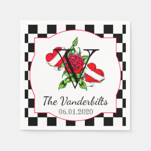 De Papel Corações Rockabilly e guardanapo cor-de-rosa do