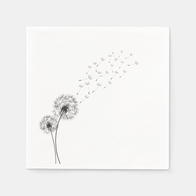 De Papel Dandelion minimalista simples | Guardanapo (Frente)
