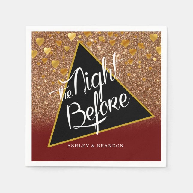 De Papel Elegante Guardanapo Brilhante A Noite Antes do Cas (Frente)
