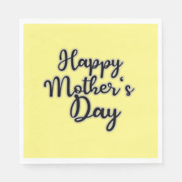 De Papel Feliz Dia das Mães Guardanapo Amarelo