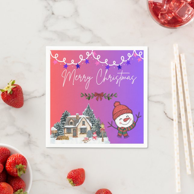 De Papel Feliz Natal Guardanapo Festivo (Insitu)