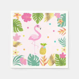 De Papel Flamingo tropical do guardanapo do partido da