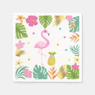 De Papel Flamingo tropical do guardanapo do partido da