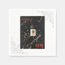 De Papel Guardanapo asiático mahjong com o Dragão Vermelho