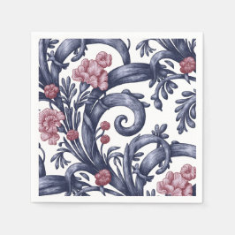 De Papel Guardanapo Azul Rosa Art Nouveau