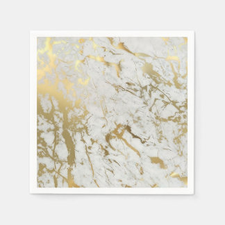 De Papel guardanapo branco e dourado