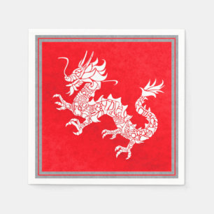 De Papel Guardanapo chineses do dragão do vintage
